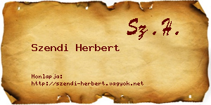 Szendi Herbert névjegykártya